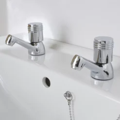 GoodHome Annagh Contemporary Basin Pillar Tap -Crystal Bathware goodhome annagh contemporary basin pillar tap3663602662365 04bq
