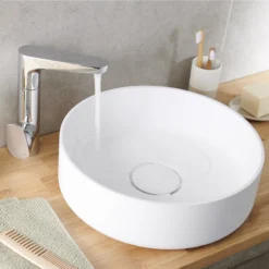 GoodHome Apanas White Round Counter-mounted Counter Top Basin (W)38cm -Crystal Bathware goodhome apanas white round counter mounted counter top basin w 38cm3663602497691 04i