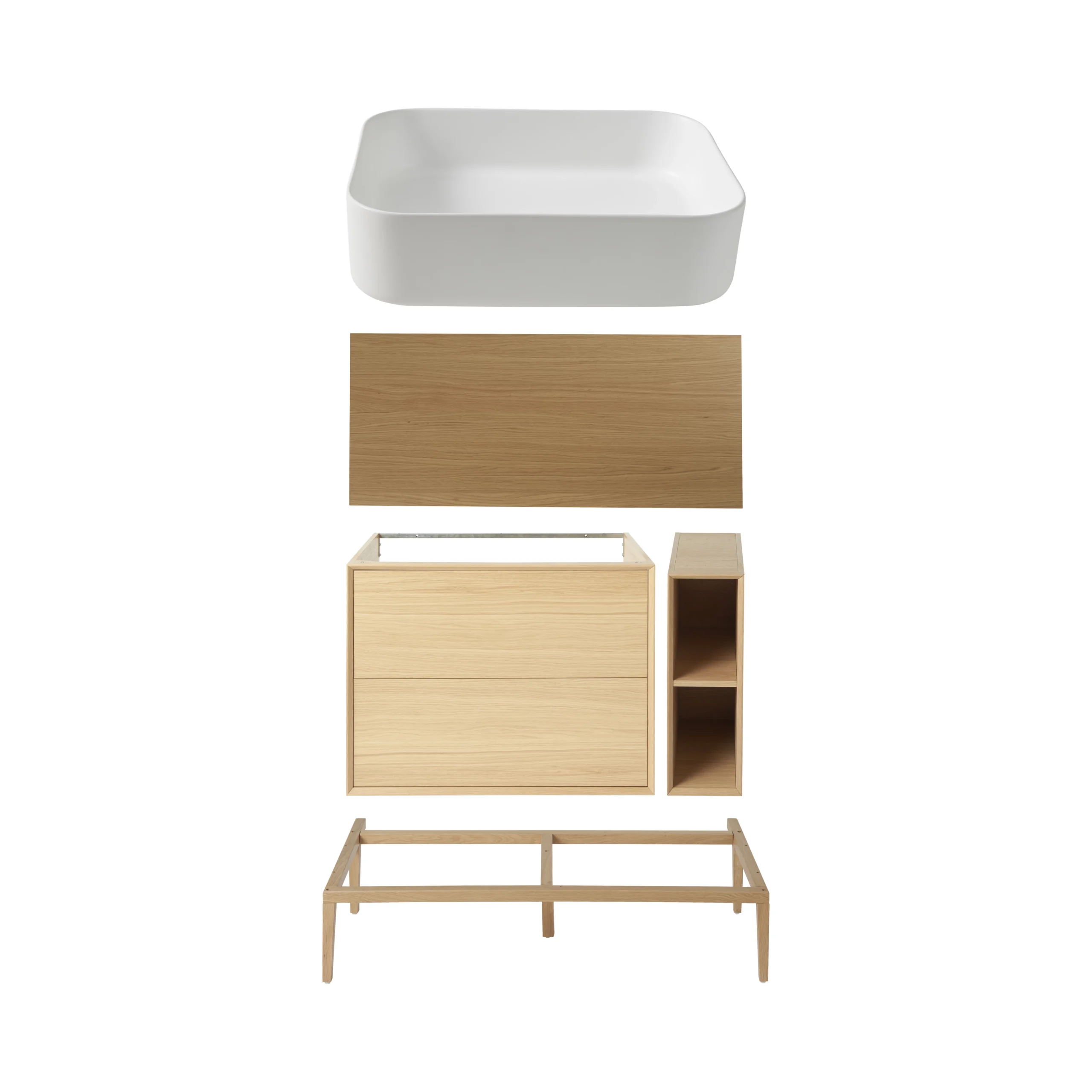 GoodHome Avela Matt Oak Effect Freestanding Vanity Unit & Basin Set (W)1000mm (H)970mm 3 GoodHome Avela Matt Oak Effect Freestanding Vanity Unit & Basin Set (W)1000mm (H)970mm