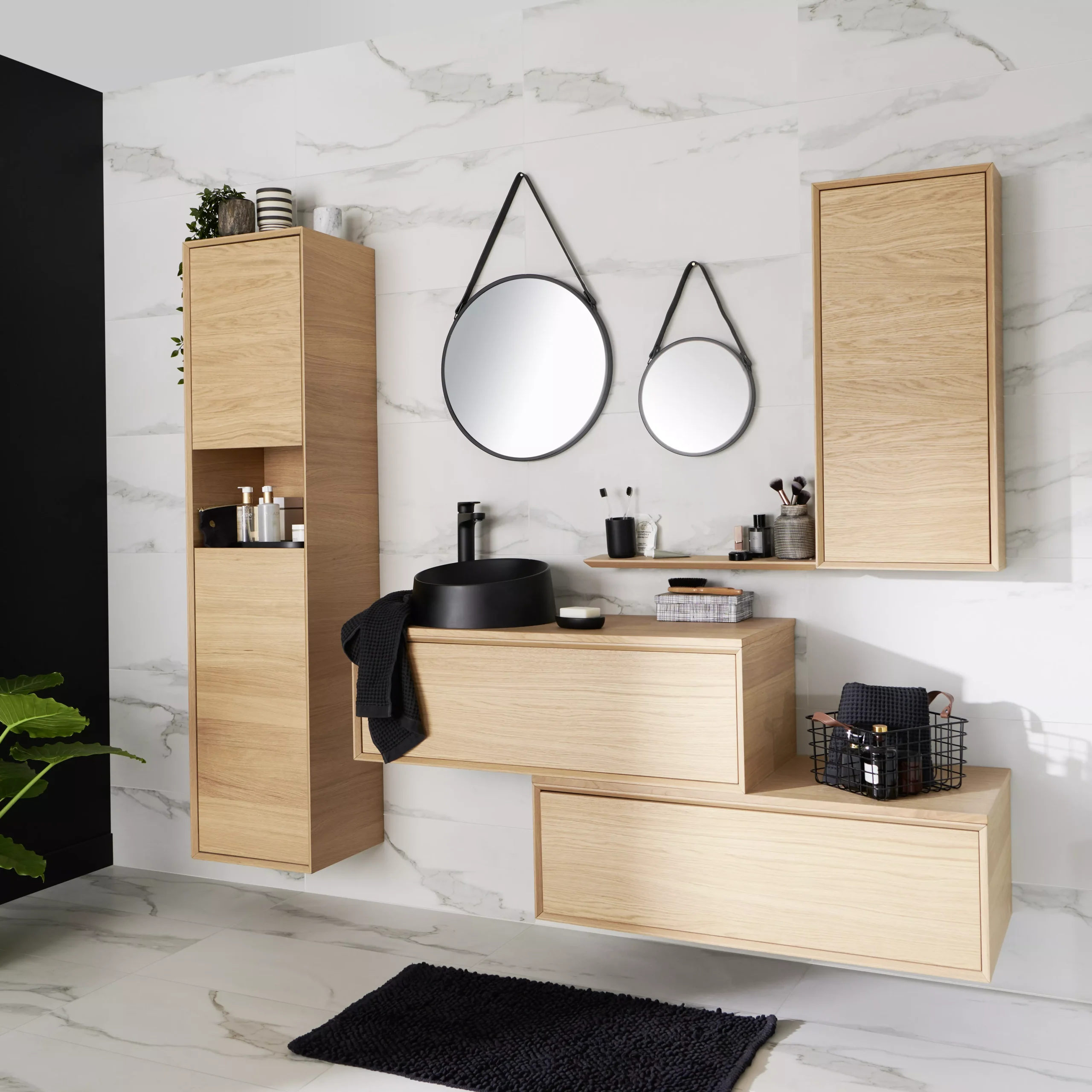 GoodHome Avela Matt Oak Effect Wall-mounted Bathroom Vanity Unit (H)31.7cm (W)100cm 12 GoodHome Avela Matt Oak Effect Wall-mounted Bathroom Vanity Unit (H)31.7cm (W)100cm - Image 10