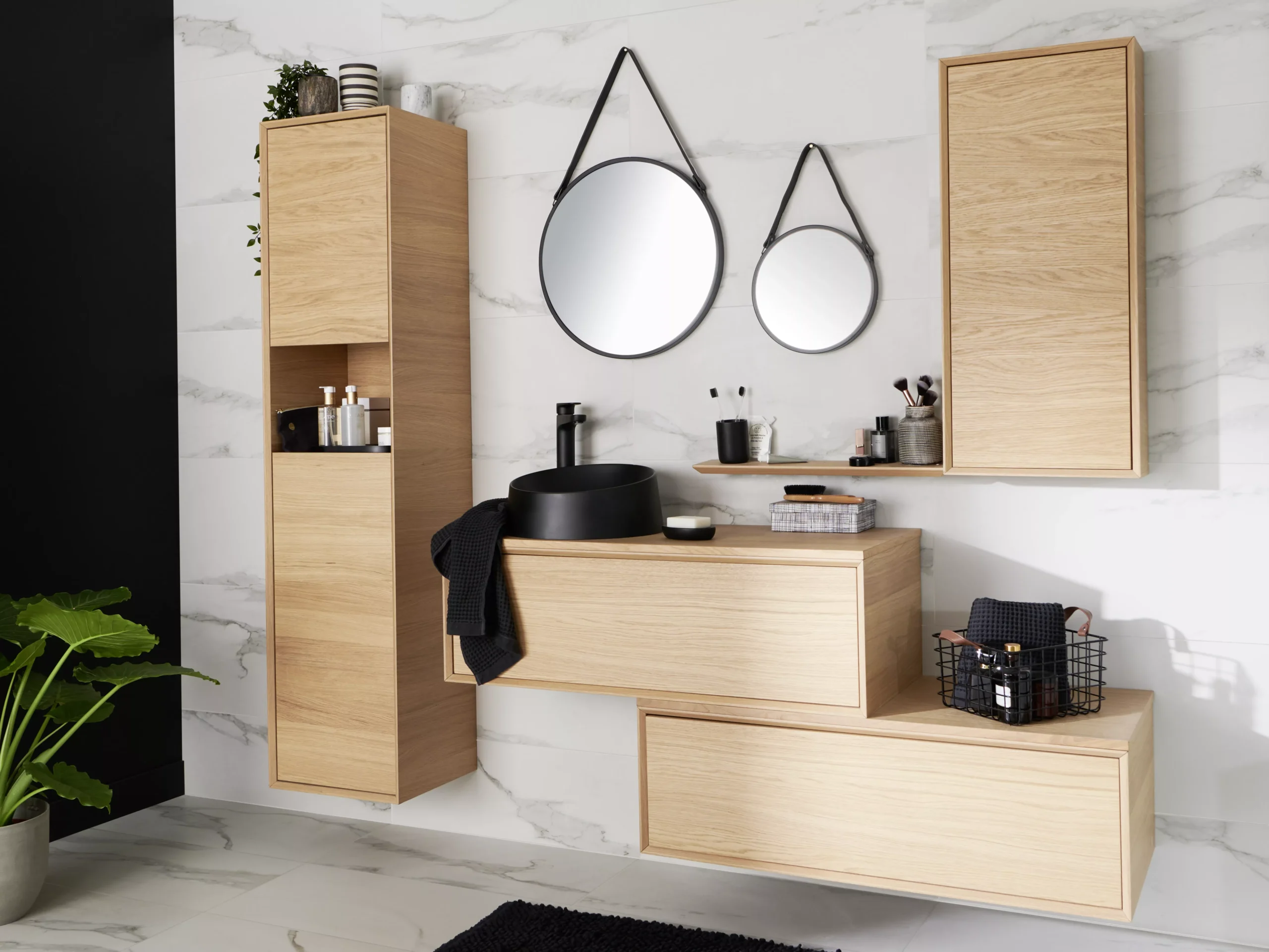 GoodHome Avela Matt Oak Effect Wall-mounted Bathroom Vanity Unit (H)31.7cm (W)100cm 16 GoodHome Avela Matt Oak Effect Wall-mounted Bathroom Vanity Unit (H)31.7cm (W)100cm - Image 14