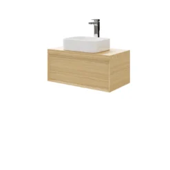 GoodHome Avela Matt Oak Effect Wall-mounted Bathroom Vanity Unit (H)31.7cm (W)80cm -Crystal Bathware goodhome avela matt oak effect wall mounted bathroom vanity unit h 31 7cm w 80cm5059340017969 22c