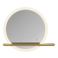 GoodHome Avela Oak Circular Frameless Illuminated Bathroom Mirror (H)700mm (W)800mm 11 GoodHome Avela Oak Circular Frameless Illuminated Bathroom Mirror (H)700mm (W)800mm -Crystal Bathware goodhome avela oak circular frameless illuminated bathroom mirror h 700mm w 800mm5059340325903 03c