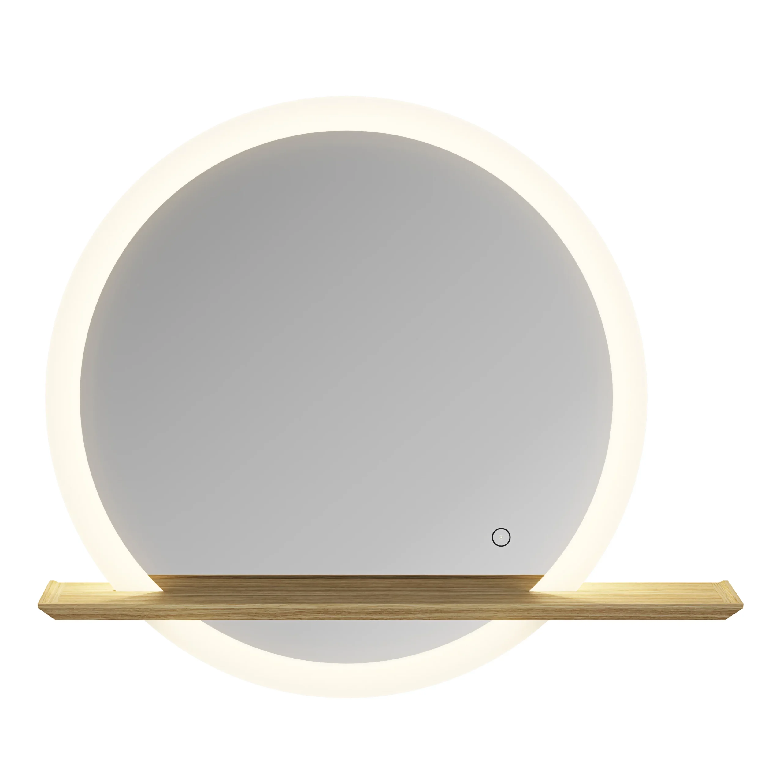 GoodHome Avela Oak Circular Frameless Illuminated Bathroom Mirror (H)700mm (W)800mm 6 GoodHome Avela Oak Circular Frameless Illuminated Bathroom Mirror (H)700mm (W)800mm - Image 4