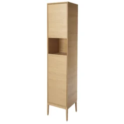 GoodHome Avela Tall Matt Oak Effect Single Bathroom Cabinet (H)170cm (W)40cm -Crystal Bathware goodhome avela tall matt oak effect single bathroom cabinet h 170cm w 40cm5059340018027 23c