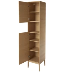 GoodHome Avela Tall Matt Oak Effect Single Bathroom Cabinet (H)170cm (W)40cm -Crystal Bathware goodhome avela tall matt oak effect single bathroom cabinet h 170cm w 40cm5059340018027 25c