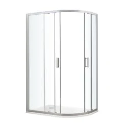 GoodHome Beloya Left-handed Offset Quadrant Shower Enclosure & Tray With Corner Entry Double Sliding Door (W)1000mm (D)800mm -Crystal Bathware goodhome beloya left handed offset quadrant shower enclosure tray with corner entry double sliding door w 1000mm d 800mm5059340136424 21c