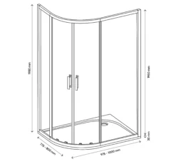 GoodHome Beloya Right-handed Offset Quadrant Shower Enclosure & Tray With Corner Entry Double Sliding Door (W)1000mm (D)800mm 23 GoodHome Beloya Right-handed Offset Quadrant Shower Enclosure & Tray With Corner Entry Double Sliding Door (W)1000mm (D)800mm -Crystal Bathware goodhome beloya right handed offset quadrant shower enclosure tray with corner entry double sliding door w 1000mm d 800mm5059340136394 01t