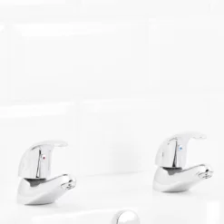 GoodHome Blyth Contemporary Basin Pillar Tap -Crystal Bathware goodhome blyth contemporary basin pillar tap3663602662396 03bq