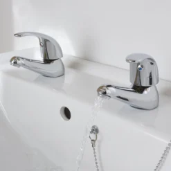 GoodHome Blyth Contemporary Basin Pillar Tap -Crystal Bathware goodhome blyth contemporary basin pillar tap3663602662396 05bq