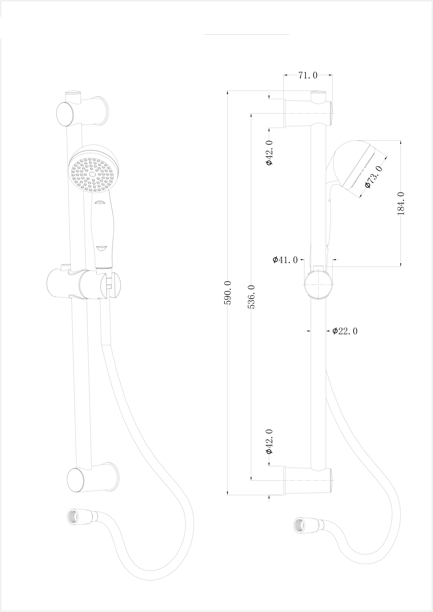 GoodHome Blyth Single-spray Pattern Chrome Effect Shower Kit 4 GoodHome Blyth Single-spray Pattern Chrome Effect Shower Kit - Image 2