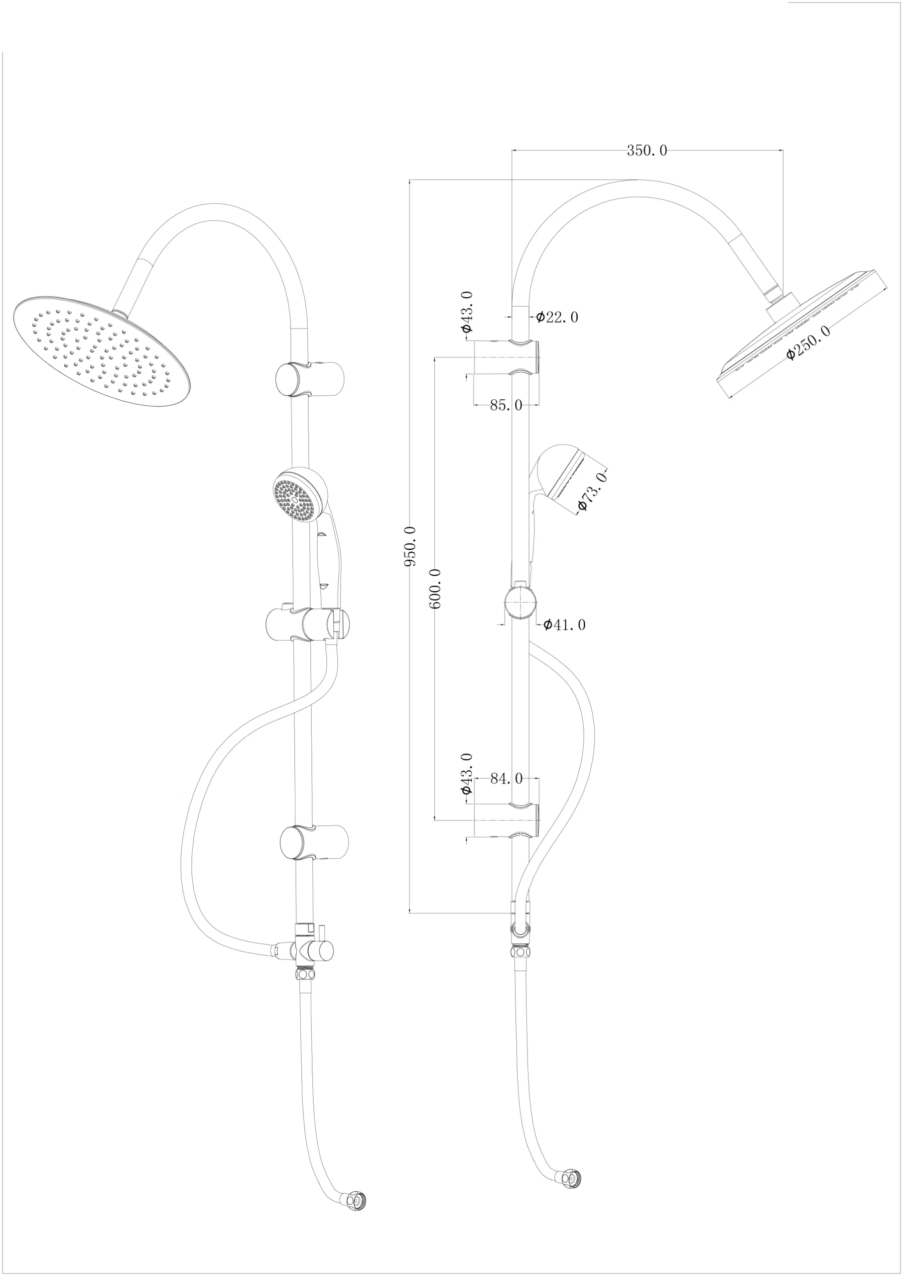 GoodHome Blyth Wall-mounted Diverter Single-spray Pattern Shower Kit 6 GoodHome Blyth Wall-mounted Diverter Single-spray Pattern Shower Kit - Image 4