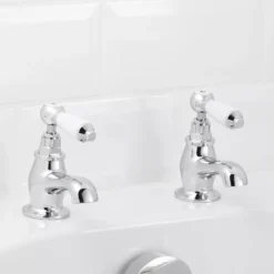 GoodHome Brean Bath Pillar Tap, Pack Of 2 -Crystal Bathware goodhome brean bath pillar tap pack of 23663602665144 03bq