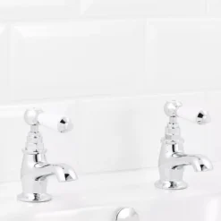 GoodHome Brean Traditional Basin Pillar Tap -Crystal Bathware goodhome brean traditional basin pillar tap3663602662358 03bq