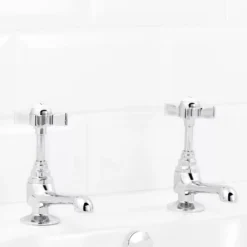 GoodHome Bynea Traditional Basin Pillar Tap -Crystal Bathware goodhome bynea traditional basin pillar tap3663602662549 03bq