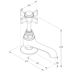 GoodHome Bynea Traditional Basin Pillar Tap -Crystal Bathware goodhome bynea traditional basin pillar tap3663602662549 04bq