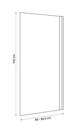 GoodHome Calera Transparent Straight Black Bath Screen, (H)140cm (W)850mm -Crystal Bathware goodhome calera transparent straight black bath screen h 140cm w 850mm5059340248288 01t