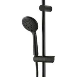 GoodHome Cavally 3-spray Pattern Black Thermostatic Shower Kit -Crystal Bathware goodhome cavally 3 spray pattern black thermostatic shower kit3663602321125 37c