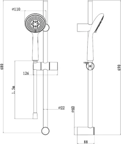 GoodHome Cavally 3-spray Pattern Chrome Effect Shower Kit 9 GoodHome Cavally 3-spray Pattern Chrome Effect Shower Kit -Crystal Bathware goodhome cavally 3 spray pattern chrome effect shower kit3663602301882 01t