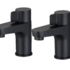 GoodHome Cavally Black Modern Basin Pillar Tap -Crystal Bathware goodhome cavally black modern basin pillar tap5059340185453 01c