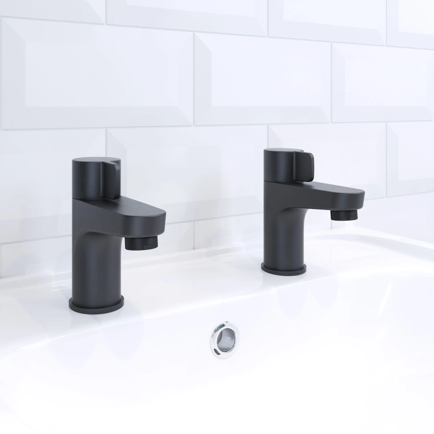 GoodHome Cavally Black Modern Basin Pillar Tap 5 GoodHome Cavally Black Modern Basin Pillar Tap - Image 3