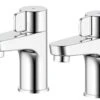GoodHome Cavally Chrome Effect Modern Basin Pillar Tap -Crystal Bathware goodhome cavally chrome effect modern basin pillar tap3663602301387 01c