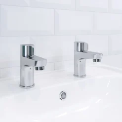 GoodHome Cavally Chrome Effect Modern Basin Pillar Tap -Crystal Bathware goodhome cavally chrome effect modern basin pillar tap3663602301387 01i