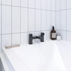 GoodHome Cavally Matt Deck-mounted Manual Single Bath Filler Tap -Crystal Bathware goodhome cavally matt deck mounted manual single bath filler tap5059340185491 01i