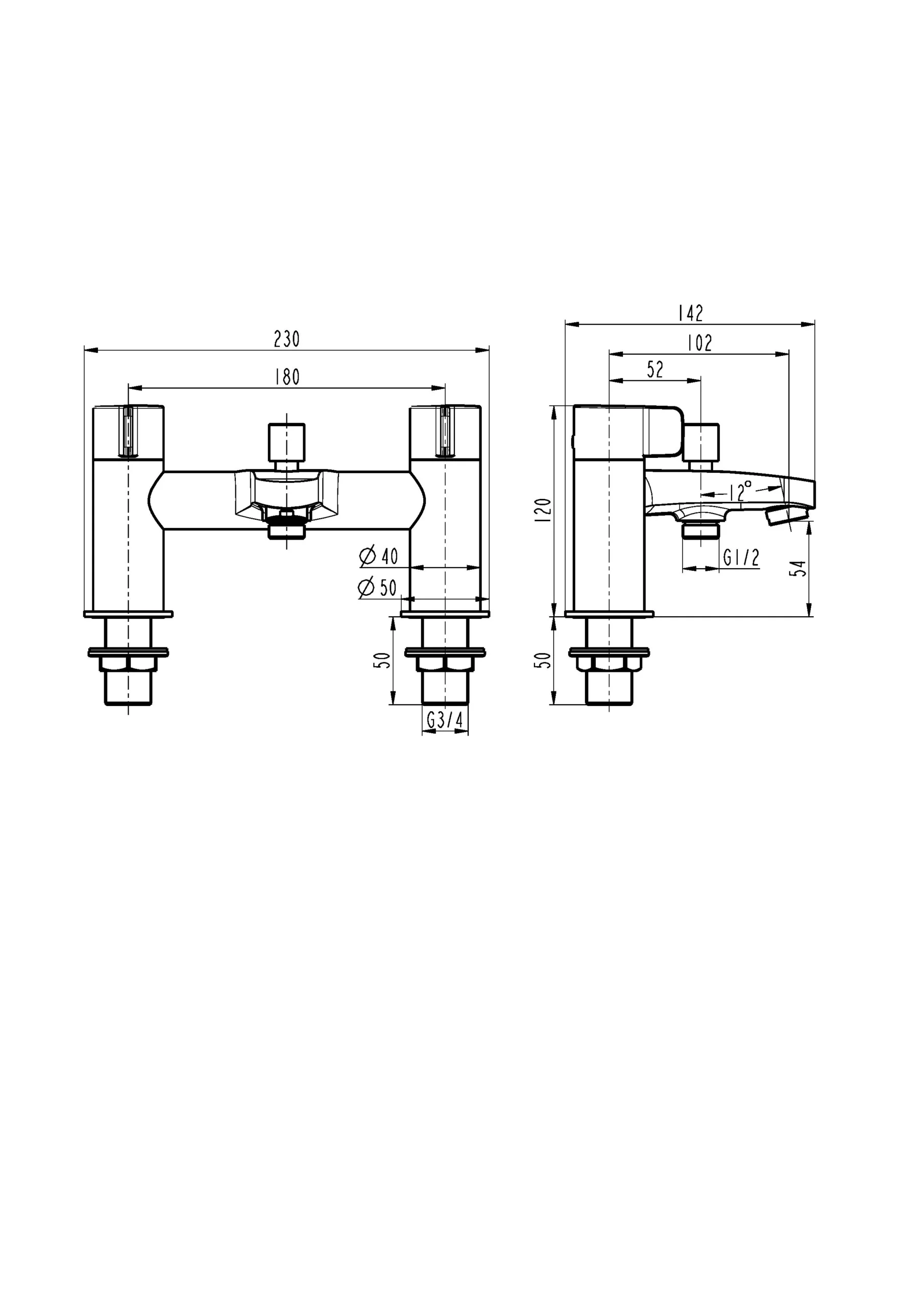 GoodHome Cavally Nickel Effect Ceramic Disk Freestanding Mixer Tap With Shower Kit 4 GoodHome Cavally Nickel Effect Ceramic Disk Freestanding Mixer Tap With Shower Kit - Image 2