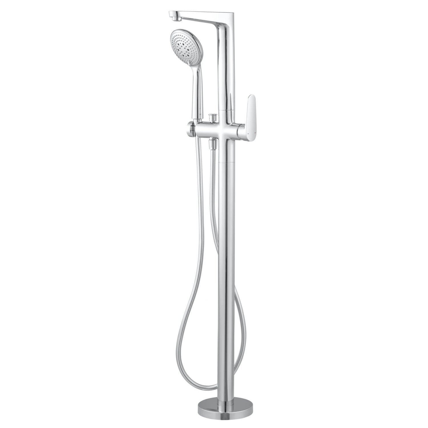 GoodHome Cavally Silver Chrome Effect Ceramic Disk Floor-mounted Mixer Tap With Shower Kit 3 GoodHome Cavally Silver Chrome Effect Ceramic Disk Floor-mounted Mixer Tap With Shower Kit