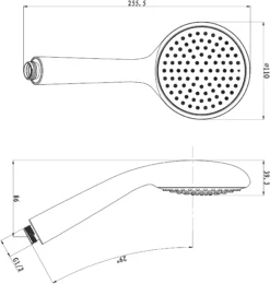 GoodHome Cavally Single-spray Pattern Shower Head 9 GoodHome Cavally Single-spray Pattern Shower Head -Crystal Bathware goodhome cavally single spray pattern shower head3663602299110 01t
