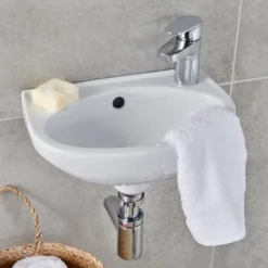 GoodHome Cavally Small Gloss Chrome Effect Round Deck-mounted Manual Basin Mono Mixer Tap -Crystal Bathware goodhome cavally small gloss chrome effect round deck mounted manual basin mono mixer tap3663602299769 02i