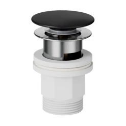 GoodHome Cavally Small Matt Black Round Deck-mounted Manual Basin Mono Mixer Tap -Crystal Bathware goodhome cavally small matt black round deck mounted manual basin mono mixer tap5059340185514 07c