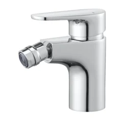 GoodHome Cavally Standard Gloss Chrome Effect Round Deck-mounted Manual Bidet Mono Mixer Tap