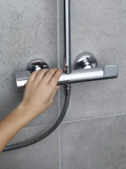 GoodHome Cavally Wall-mounted Diverter Shower -Crystal Bathware goodhome cavally wall mounted diverter shower3663602300205 37i