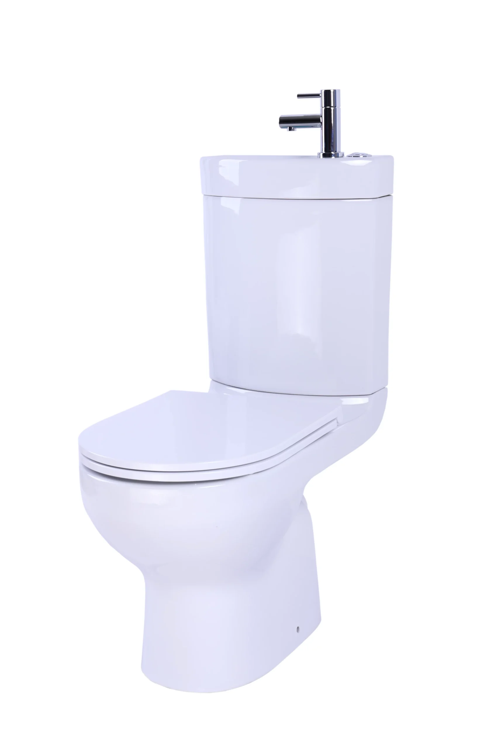 GoodHome Cavally White Close-coupled Toilet, Basin & Tap Pack 3 GoodHome Cavally White Close-coupled Toilet, Basin & Tap Pack