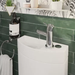 GoodHome Cavally White Close-coupled Toilet, Basin & Tap Pack 15 GoodHome Cavally White Close-coupled Toilet, Basin & Tap Pack -Crystal Bathware goodhome cavally white close coupled toilet basin tap pack5059340159713 03i