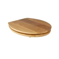 GoodHome Cervia Natural Oak Effect Round Standard Close Toilet Seat -Crystal Bathware goodhome cervia natural oak effect round standard close toilet seat3663602904304 04bq