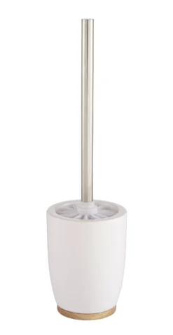 GoodHome Cervia White Ceramic, Polypropylene (PP) & Stainless Steel Toilet Brush & Holder