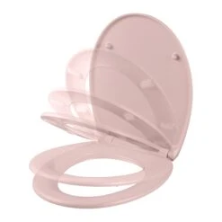GoodHome Diani Pink Top Fix Soft Close Toilet Seat -Crystal Bathware goodhome diani pink top fix soft close toilet seat5059340081328 37c