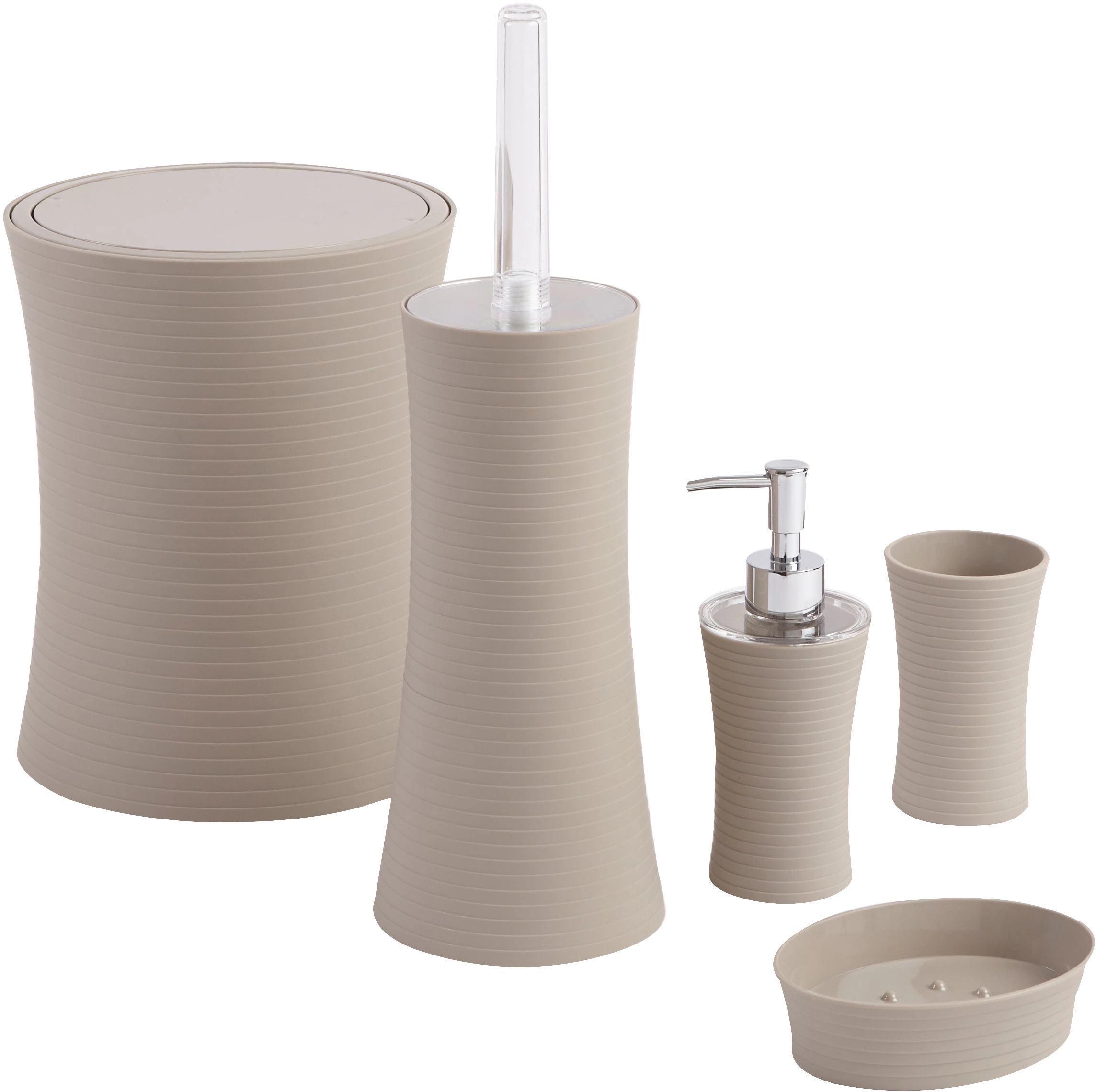 GoodHome Drina Taupe ABS Plastic Rubber Effect Toilet Brush & Holder 5 GoodHome Drina Taupe ABS Plastic Rubber Effect Toilet Brush & Holder - Image 3