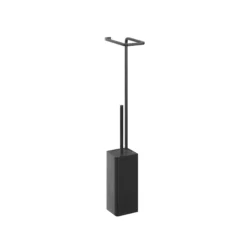 GoodHome Elland Black Matt Freestanding Or Wall-mounted Toilet Roll & Brush Holder
