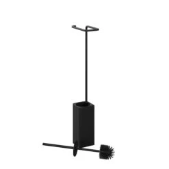 GoodHome Elland Black Matt Freestanding Or Wall-mounted Toilet Roll & Brush Holder 9 GoodHome Elland Black Matt Freestanding Or Wall-mounted Toilet Roll & Brush Holder -Crystal Bathware goodhome elland black matt freestanding or wall mounted toilet roll brush holder5059340107189 03c