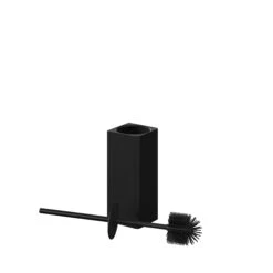 GoodHome Elland Black Polypropylene (PP), Steel & Thermoplastic Rubber Toilet Brush & Holder -Crystal Bathware goodhome elland black polypropylene pp steel thermoplastic rubber toilet brush holder5059340107202 03c