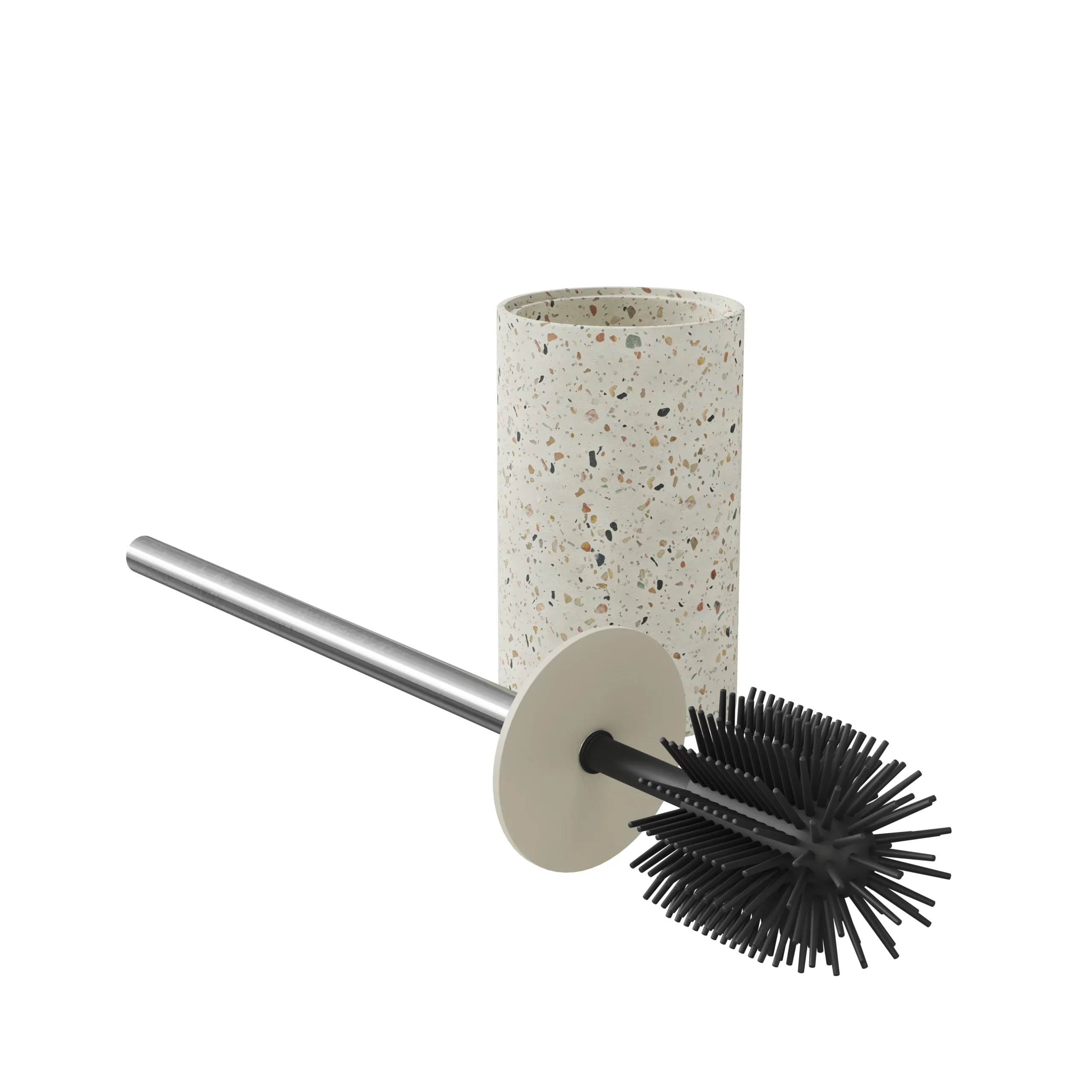 GoodHome Elland Concrete & Stainless Steel Terrazzo Effect Toilet Brush & Holder 4 GoodHome Elland Concrete & Stainless Steel Terrazzo Effect Toilet Brush & Holder - Image 2