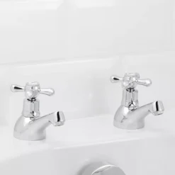 GoodHome Etel Bath Pillar Tap, Pack Of 2 -Crystal Bathware goodhome etel bath pillar tap pack of 23663602665137 03bq