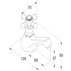 GoodHome Etel Bath Pillar Tap, Pack Of 2 -Crystal Bathware goodhome etel bath pillar tap pack of 23663602665137 04bq