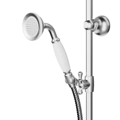 GoodHome Etel Chrome Effect Single-spray Pattern Wall-mounted Shower Kit -Crystal Bathware goodhome etel chrome effect single spray pattern wall mounted shower kit5059340162263 36c