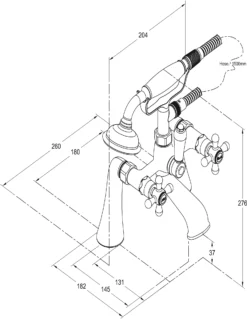 GoodHome Etel Chrome Traditional Double Bath Pillar Tap -Crystal Bathware goodhome etel chrome traditional double bath pillar tap3663602665090 04bq