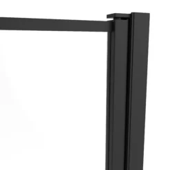 GoodHome Ezili Straight Black Bath Screen, (H)140cm (W)850mm -Crystal Bathware goodhome ezili straight black bath screen h 140cm w 850mm5059340248271 36c